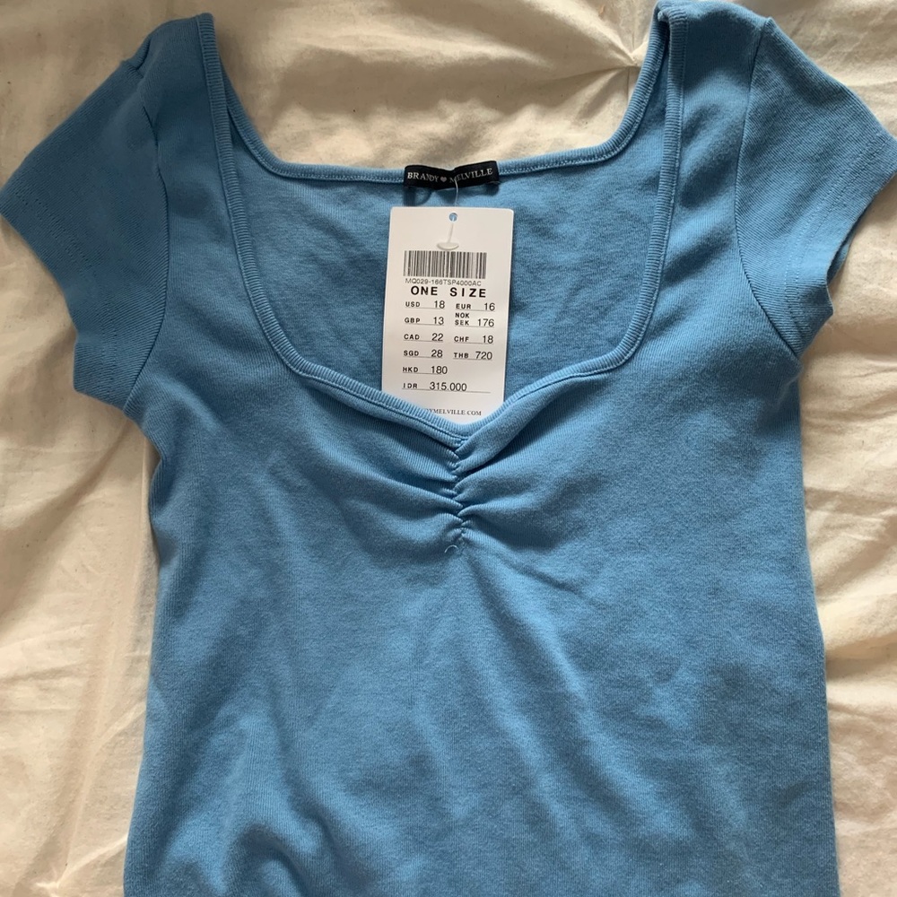 Brandy Melville blue square neck top